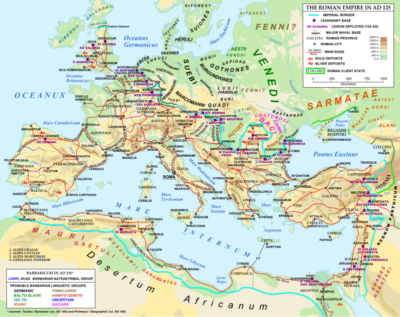 Cestná sieť v Rímskej ríši - ilustrácia